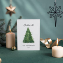 budget vattenfärgschristmas träd med helgdagar