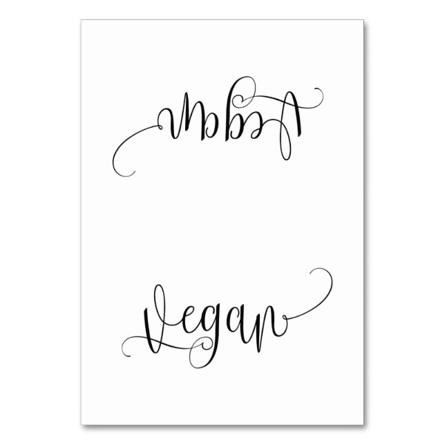 Budget Vegan Bord Tält-kort Bordsnummer (Framsidan)