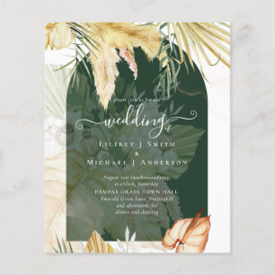 BUDGET Vete Pampas Grass Bröllop Flygblad