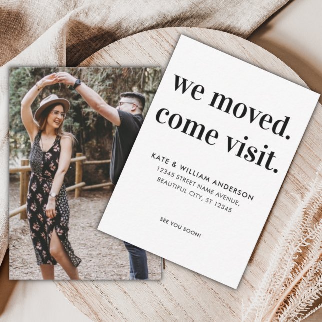 Budget vi Flyttat Besök Flytta av foto-meddelande Anteckningskort (Skapare uppladdad)