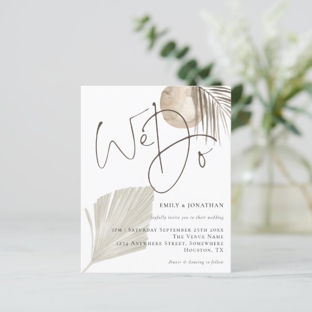 Budget vi gör Boho Pampas Grass Wedding bjudande (Stående Fram)