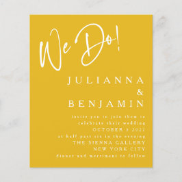 Budget Vi gör Elegant Gult Bröllbjudan