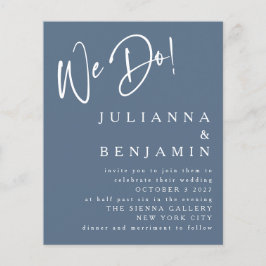 Budget Vi Gör Elegant Skifferblå Bröllopsinbjudan