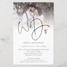 Budget Vi gör fotot QR-skriptbröllopsinbjudan för