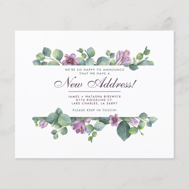 Budget Vi har Flyttat nya hemeukalyptus botaniska Flygblad (Framsidan)