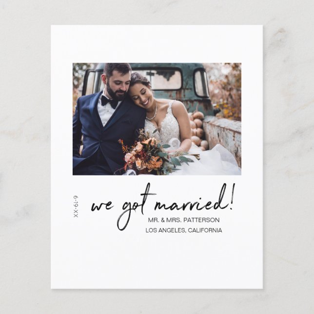 Budget Vi Har Married Mod Bröllop annons Fly Flygblad (Framsidan)