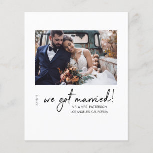 Budget Vi Har Married Mod Bröllop annons Fly Flygblad