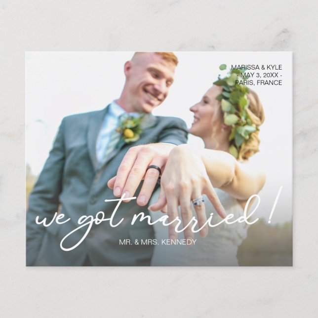 Budget Vi Har Married S Photo Bröllop annonsering Flygblad (Framsidan)