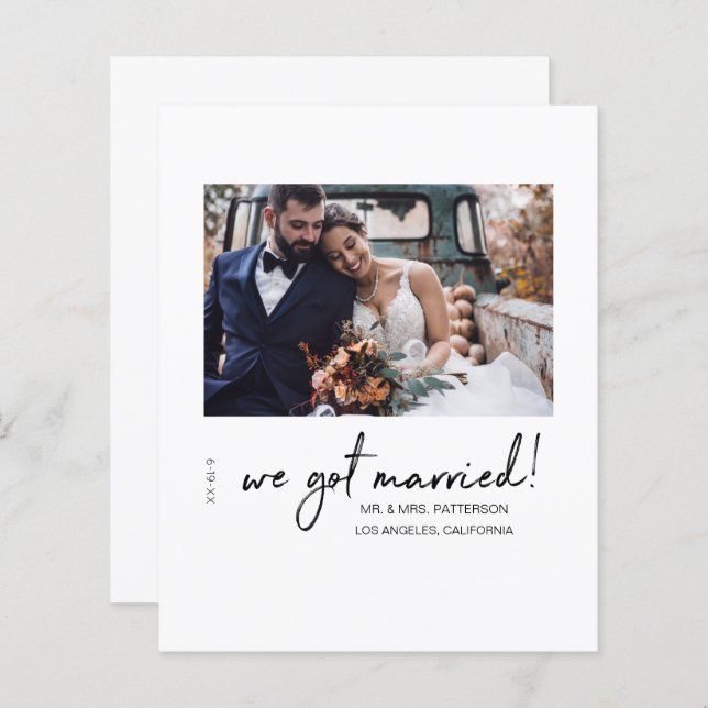 Budget Vi Har Meddelande om Mod Bröllop (Fram/baksida)