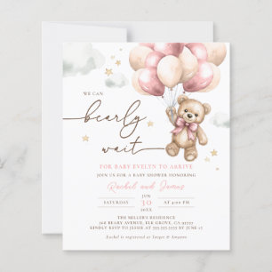 Budget Vi Kan Knappast Vänta Rosa Baby Shower Inbj