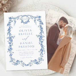 Budget Victorian Fransk Photo Blue Bröllop Elegant