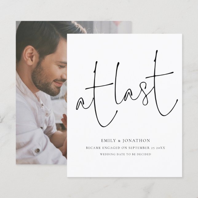 Budget vid senaste Förlovning av fotomeddelande (Fram/baksida)