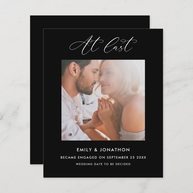 Budget vid senaste kallgrafi - Förlovning svart (Fram/baksida)