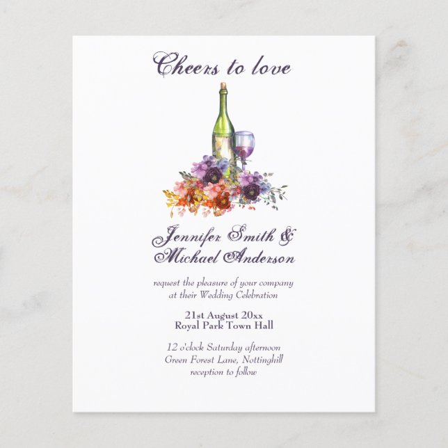 Budget Vin Tasting Bröllop eller Möhippa Inv. (Framsida)