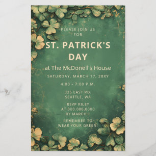 Budget Vintage Grön Guld St Patricks Inbjudan