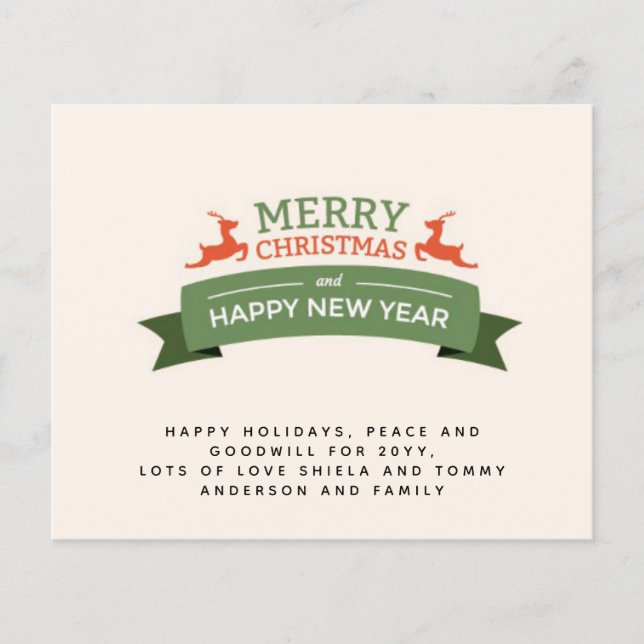 Budget Vintage jul Inbjudan Brev (Framsida)