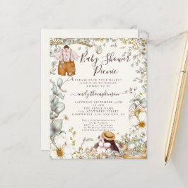 Budget Vintage Kanin Pojke Bebis Bada Inbjudan Pic