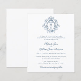 Budget Vintage Regency Crest Bröllopsinbjudan