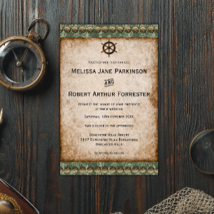 Budget Vintage Steampunk bröllopsinbjudan Flygblad