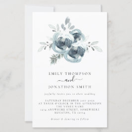 Budget Vinter-Blommigtar - inbjudan till julbröllo