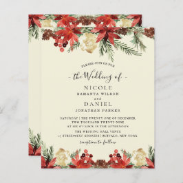 Budget Vinterjul Burgundy Bröllop Flyer