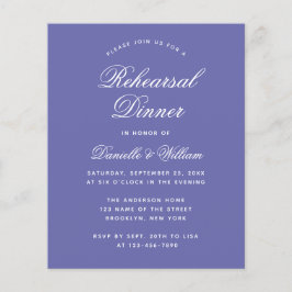 Budget Violett Övningsmiddagsinbjudan Enkel Inbjud