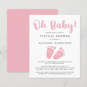 Budget Virtuell Baby Shower Rosa Fötter Inbjudan