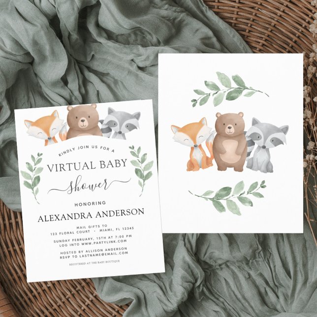 Budget Virtuell Baby Shower Woodland Eucalyptus (Skapare uppladdad)