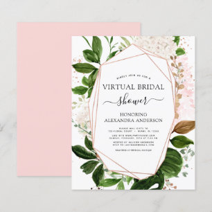 Budget Virtuell Bröllopsfest Greenery Rose Gold