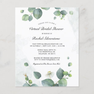 Budget Virtuell Möhippa Eucalyptus Greenery Flygblad