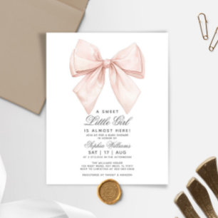 Budget Vit Båge Baby Shower Inbjudan