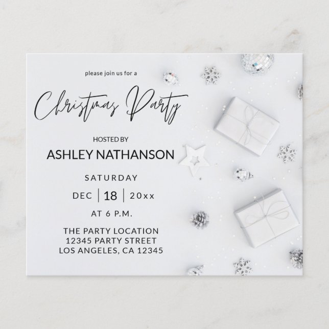 Budget Vit Gräs jul Party Flygblad (Framsidan)