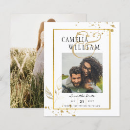 BUDGET Vitt Guld FOTO Bröllopsinbjudan