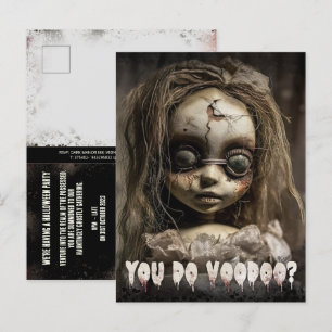 Budget Voodoo Doll Vuxen Halloween-inbjudan Inbjudan Vykort