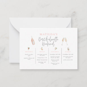 budget Watercolor Bachelorette helg Anteckningskort