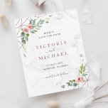 Budget Watercolor Blommigt Bröllop spara datum<br><div class="desc">Skapa din egen moderna och sofistikerade stil bröllop spara datum med den geometriska blommigten för mönster och rosa i ro och guld i en marmor texturerad bakgrund.</div>