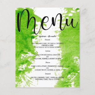 Budget Watercolor BRÖLLOP MENU. Flyer