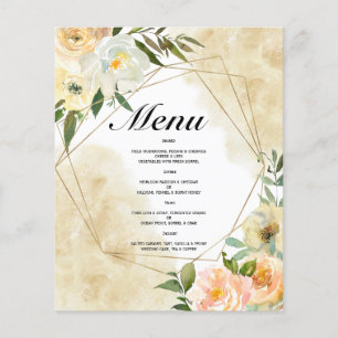 Budget Watercolor BRÖLLOP MENU. Flyer