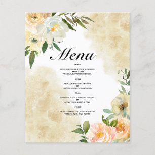 Budget Watercolor BRÖLLOP MENU. Flyer