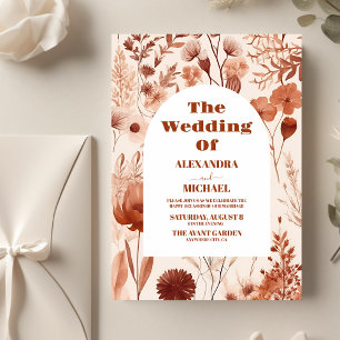 Budget Watercolor Burgundy Wildblommy Bröllop