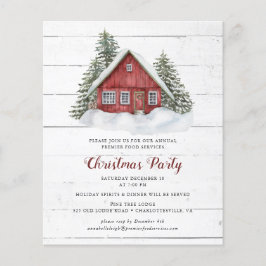 Budget Watercolor Cabin-julfest - inbjudan Flygblad