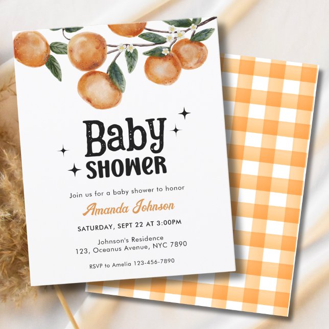 Budget Watercolor Citrus Orange Baby Shower  (Skapare uppladdad)
