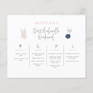 Budget Watercolor drink bachelorette helg Flygblad