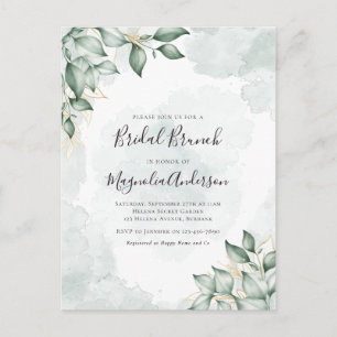 BUDGET Watercolor Eucalyptus Möhippa Brunch Vykort