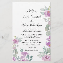 Budget Watercolor Eucalyptus Rosa bröllopsinbjudan