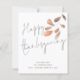 Budget Watercolor Foliage Happy thanksgiving-kort