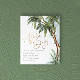 Budget Watercolor Handflatan Träd Aloha Baby Showe