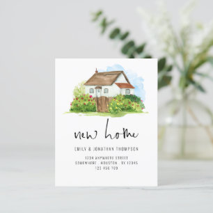 Budget Watercolor House Blommigt New Home Adress