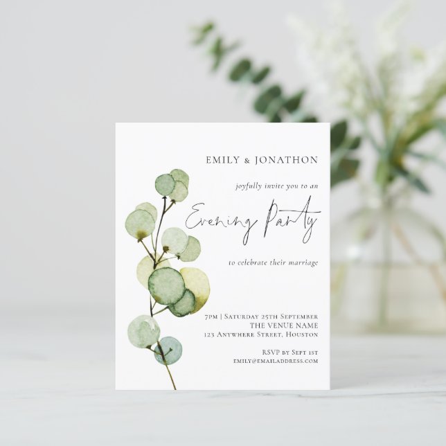 Budget Watercolor Löv Bröllop Evening Party (Stående Fram)