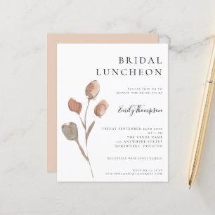 Budget Watercolor Löv Möhippa Luncheon Inbjudan